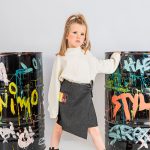 2 PCS SET KNIT TOP WITH JEAN SKIRT