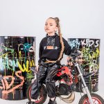 2PCS SET SWEATSHIRT AND LEATHER TROUSERS