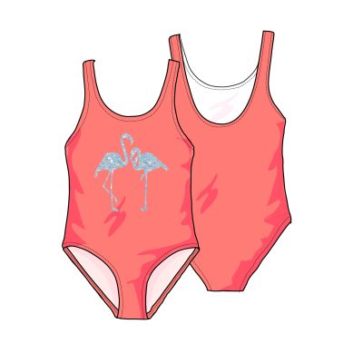 scoop back swimsuit with sequins