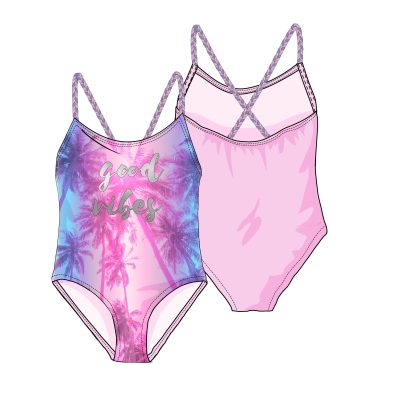 photographic foil print swimsuit