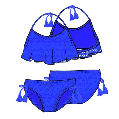 crochet bikini with tassles