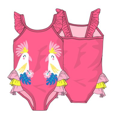 3d effect swimsuit with applique