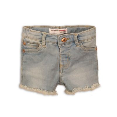 girls pale wash denim short BASICS