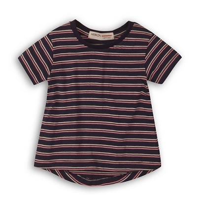 girls navy pink stripe jersey tshirt BASICS