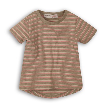 girls pink stripe jersey tshirt BASICS