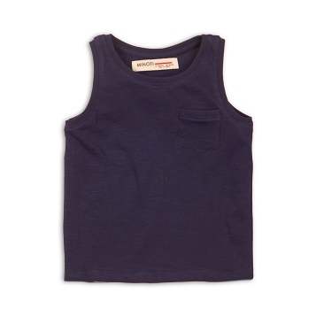 girls navy slub jersey vest BASICS