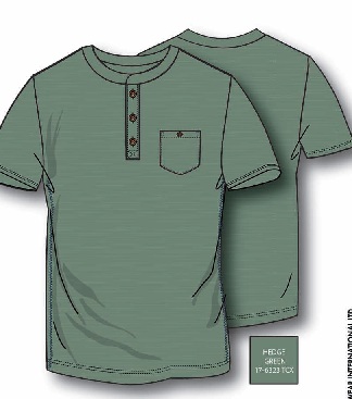 khaki basic henley top BASIC BOY