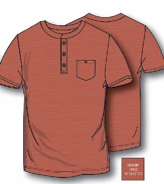ginger basic henley top BASIC BOY