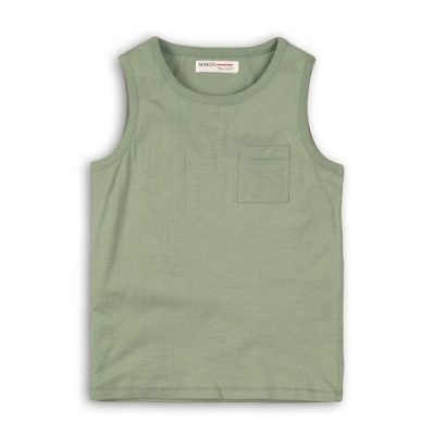 khaki basic slub vest BASIC BOY