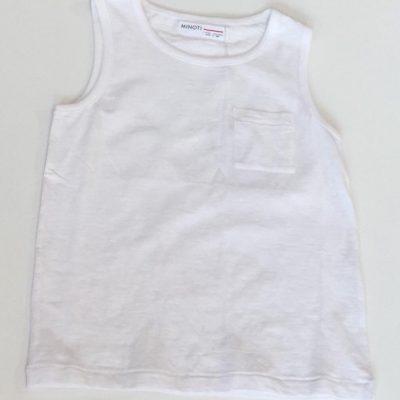 white basic slub vest BASIC BOY