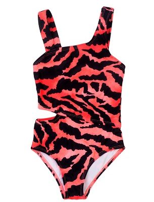 girls animal print cut out swimsuit SWIMWEAR