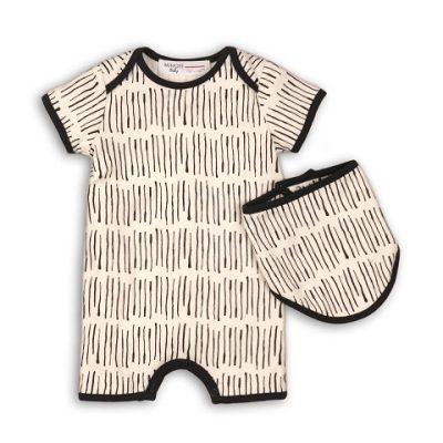 2pc aop bodysuit & bib set LINES