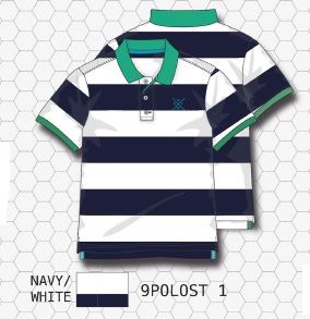 boys navy white basic pique stripe polo BASICS