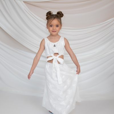 2-IN-1 BRODERIE DRESS WITH EMBROIDERED BODICE & FU