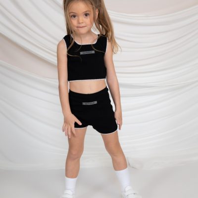 ΣΕΤ 2 ΤΕΜΑΧΙΩΝ  RIB CROP ΤΟΠ &  ΣΟΡΤΣ ΜΕ ΤΕΛΕΙΩΜΑ ΑΧΙΒΑΔΑ minimobych