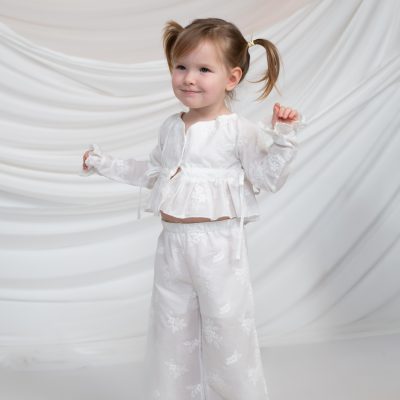 ΣΕΤ 2 ΤΜΧ BRODERIE: ΠΟΥΚΑΜΙΣΟ ΜΕ ΒΟΛΑΝ ΛΕΠΤΟΜΕΡΕΙΕΣ & ΠΑΝΤΕΛΟΝΙ