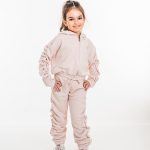 2PCS SET CARDIGAN AND PANT WITH  RUCHED DETAIL