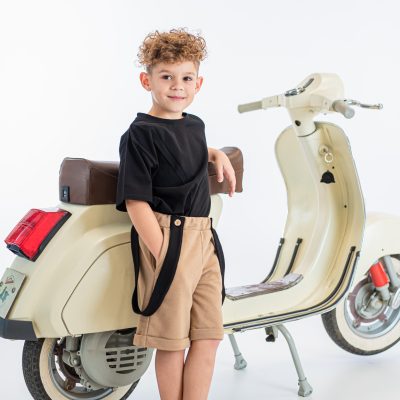 2PCS SET TSHIRT AND SHORT WITH DETACHED SUSPENDERS