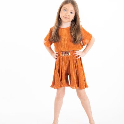 2PCS SET PLEATED TOP AND SHORT