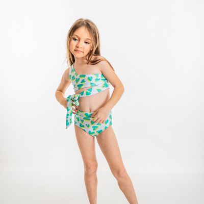 BIKINI SET ONE SHOULDER AND HIGH WAISTED BOTTOM